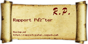 Rapport Péter névjegykártya